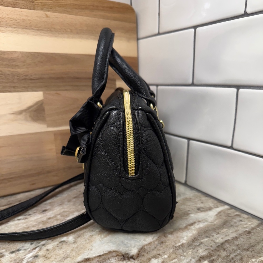 Betsey Johnson Be Mine Mini Crossbody Handbag Bla… - image 5